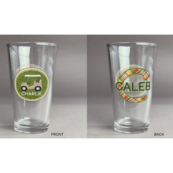 Golfer's Plaid Pint Glass - Two Content - Approval