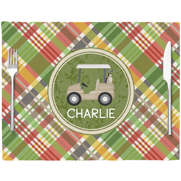 Golfer's Plaid Placemat with Props