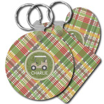 Golfer's Plaid Plastic Keychain (Personalized)