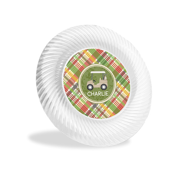 Custom Golfer's Plaid Plastic Party Appetizer & Dessert Plates - 6" (Personalized)