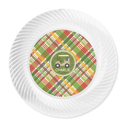 Golfer's Plaid Plastic Party Dinner Plates - 10" (Personalized)