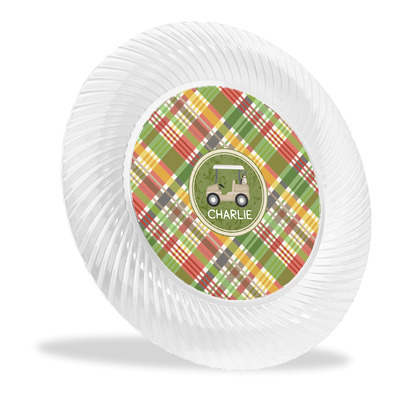 Golfer's Plaid Plastic Party Dinner Plates - 10" (Personalized)