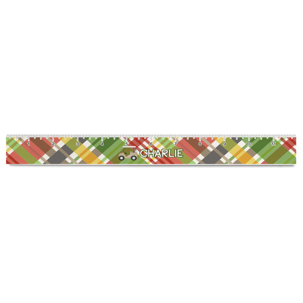 Golfer's Plaid Plastic Ruler - 12" - FRONT