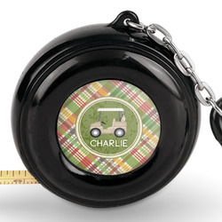Golfer's Plaid Pocket Tape Measure - 6 Ft w/ Carabiner Clip (Personalized)