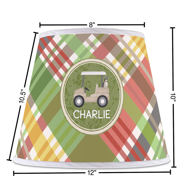 Golfer's Plaid Poly Film Empire Lampshade - Dimensions