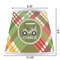 Golfer's Plaid Poly Film Empire Lampshade - Dimensions