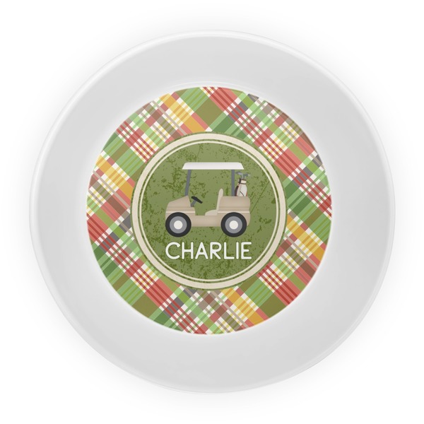 Golfer's Plaid Melamine Bowl - Center