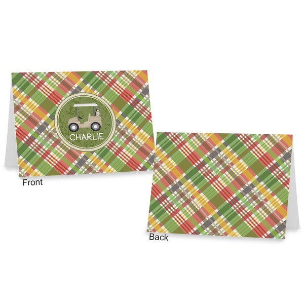 Golfer's Plaid Postcard - Front and Back