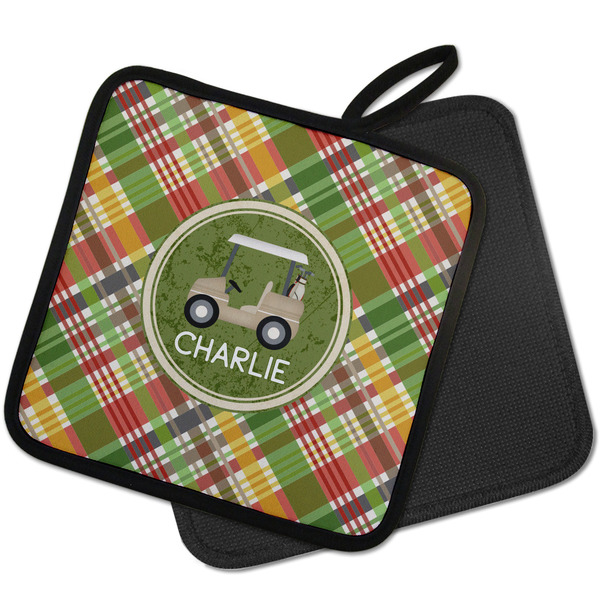 Golfer's Plaid Pot Holders - PARENT MAIN