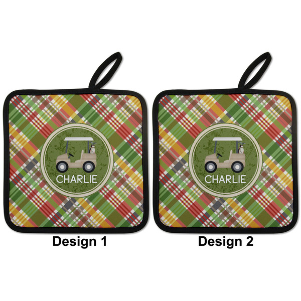 Golfer's Plaid Pot Holders - Set of 2 APPROVAL