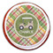 Golfer's Plaid Printed Icing Circle - Large - On Cookie
