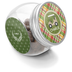 Golfer's Plaid Puppy Treat Jar (Personalized)