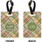 Golfer's Plaid Rectangle Luggage Tag (Front + Back)