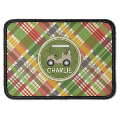 Golfer's Plaid Iron On Rectangle Patch w/ Name or Text