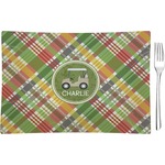 Golfer's Plaid Glass Rectangular Appetizer / Dessert Plate (Personalized)