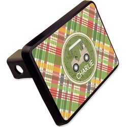 Golfer's Plaid Rectangular Trailer Hitch Cover - 2" (Personalized)