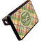 Golfer's Plaid Rectangular Car Hitch Cover w/ FRP Insert (Angle View)