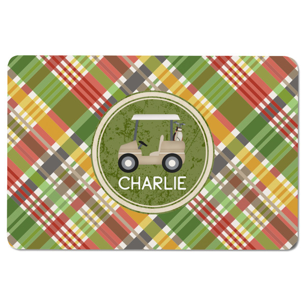 Golfer's Plaid Rectangular Fridge Magnet - FRONT