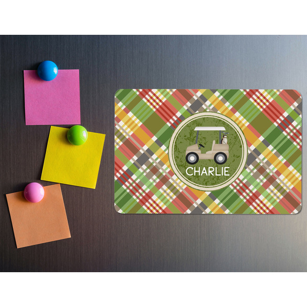 Golfer's Plaid Rectangular Fridge Magnet - LIFESTYLE