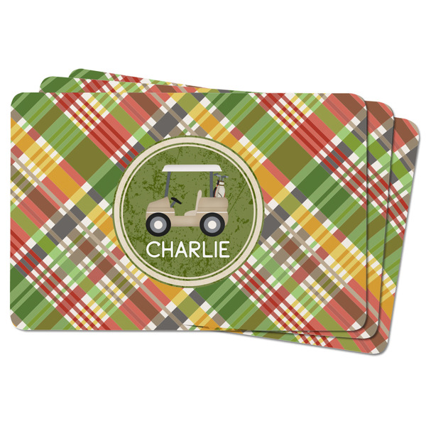 Golfer's Plaid Rectangular Fridge Magnet - THREE