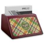 Golfer's Plaid Red Mahogany Business Card Holder (Personalized)