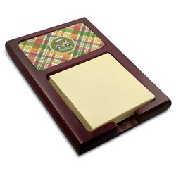 Golfer's Plaid Red Mahogany Sticky Note Holder (Personalized)