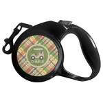 Golfer's Plaid Retractable Dog Leash - Small (Personalized)