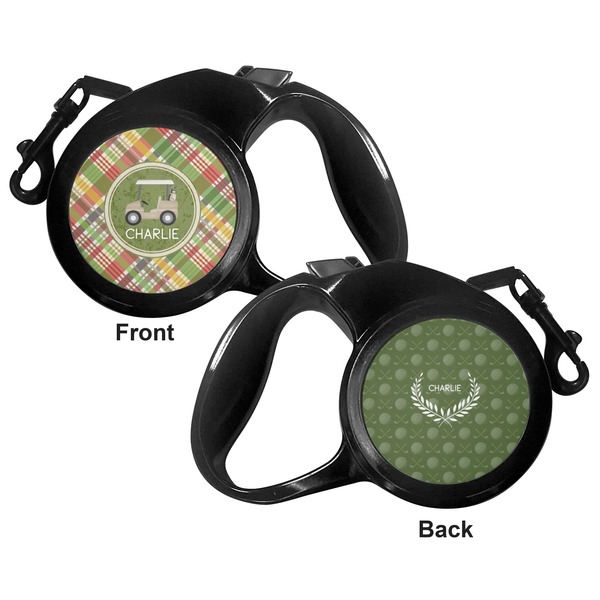 Golfer's Plaid Retractable Dog Leash - Medium Large - Apvl