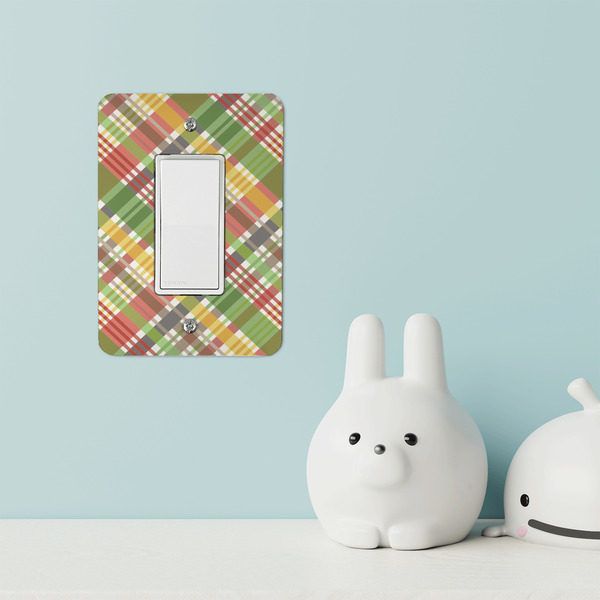 Golfer's Plaid Rocker Light Switch Covers - Single - IN CONTEXT