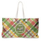 Golfer's Plaid Large Tote Bag with Rope Handles (Personalized)