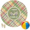 Golfer's Plaid Round Beach Towel (Personalized)