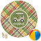 Golfer's Plaid Round Beach Towel (Personalized)
