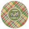Golfer's Plaid Round Rubber Backed Coaster (Personalized)
