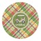 Golfer's Plaid Round Decal - Large (Personalized)