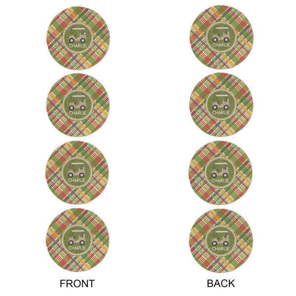 Golfer's Plaid Round Linen Placemats - APPROVAL Set of 4 (double sided)