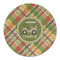 Golfer's Plaid Round Linen Placemats - FRONT (Double Sided)