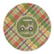 Golfer's Plaid Round Linen Placemats - FRONT (Single Sided)