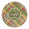 Golfer's Plaid Round Linen Placemat (Personalized)