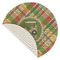 Golfer's Plaid Round Linen Placemats - Front (folded corner single sided)