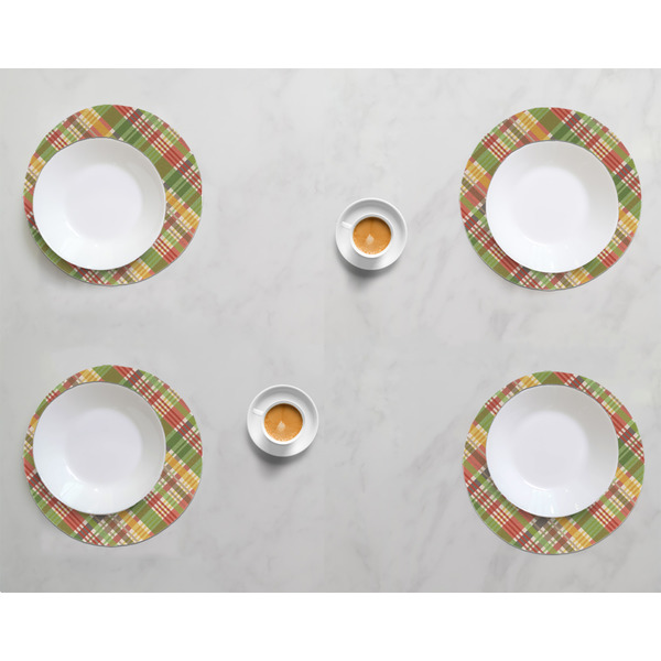 Golfer's Plaid Round Linen Placemats - LIFESTYLE (set of 4)