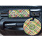 Golfer's Plaid Round Luggage Tag & Handle Wrap - In Context