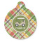 Golfer's Plaid Round Pet ID Tag - Large - Front