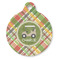 Golfer's Plaid Round Pet ID Tag (Personalized)