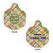 Golfer's Plaid Round Pet Tag - Front & Back