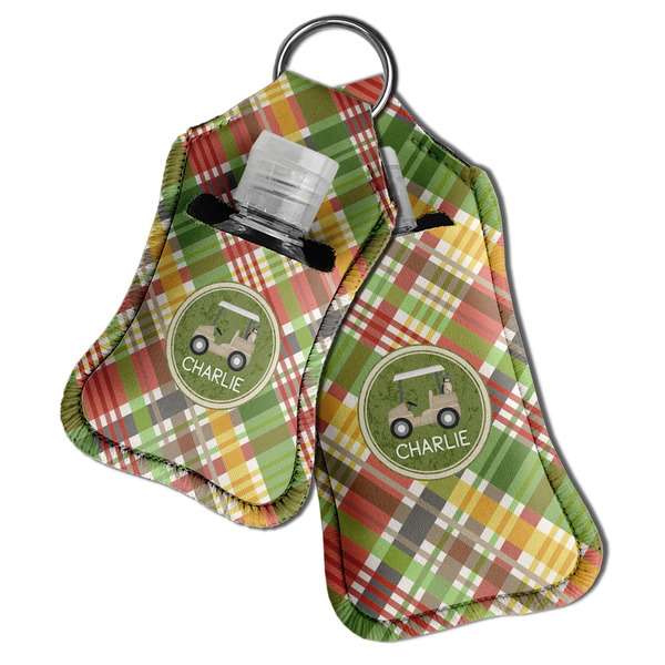 Golfer's Plaid Sanitizer Holder Keychain - Both in Case (PARENT)