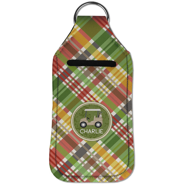 Golfer's Plaid Sanitizer Holder Keychain - Large (Front)