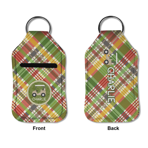 Golfer's Plaid Sanitizer Holder Keychain - Small APPROVAL (Flat)