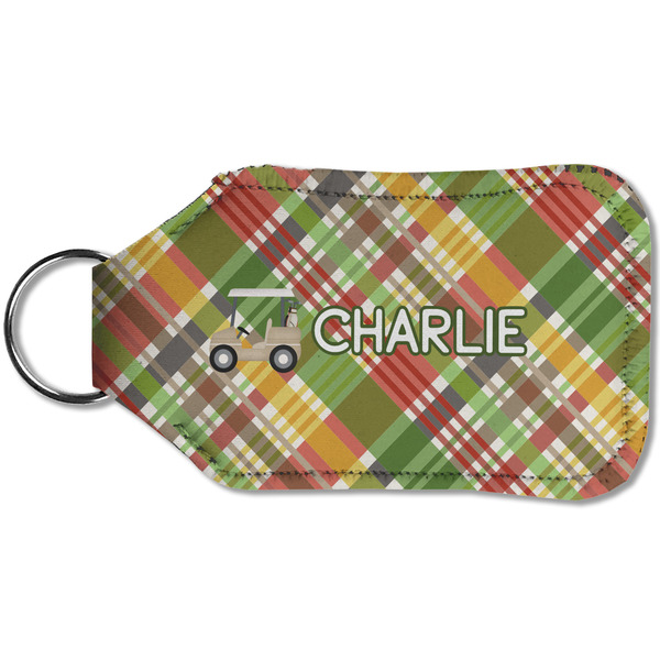 Golfer's Plaid Sanitizer Holder Keychain - Small (Back)