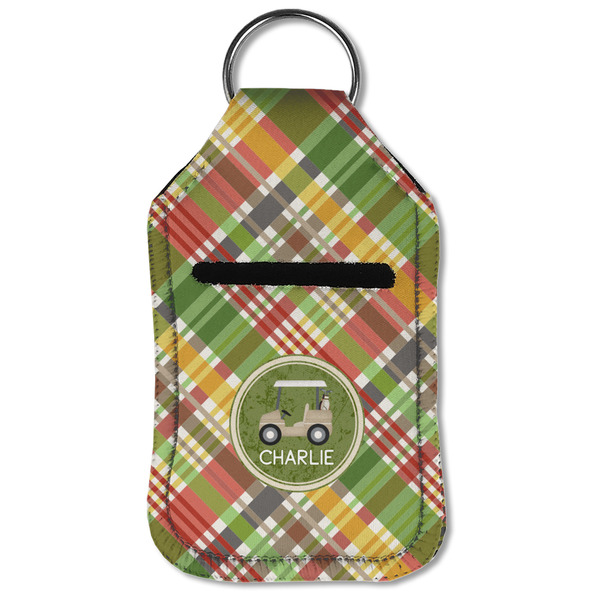 Golfer's Plaid Sanitizer Holder Keychain - Small (Front Flat)