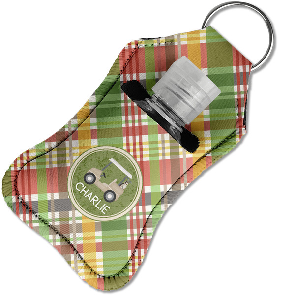 Golfer's Plaid Sanitizer Holder Keychain - Small in Case